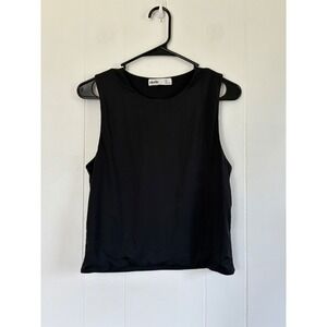 Revolve Elodie Womens‎ Black Sleeveless Tank Top Crew Neck Nylon Blend Large